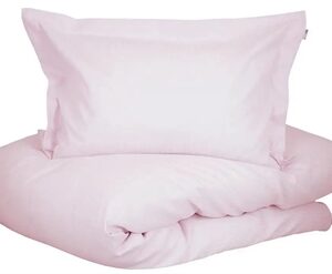 Lyserødt sengetøj 140x220 cm - 100% egyptisk bomuldssatin - Turiform sengetøj - Sengesæt med smalle striber