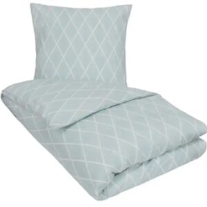 Sengetøj 200x220 cm - Karen blåt sengetøj - Mønstret dobbelt dynebetræk - 100% Bomuld - Nordstrand Home