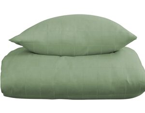 Sengetøj dobbeltdyne 200x200 cm - Check grøn - Sengelinned i 100% Bomuldssatin - By Night dobbeltdyne betræk
