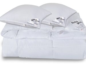 Dyne pude sæt - Dobbelt helårs fiberdyne 200x220 cm + 2xpude 60x63 cm - Microfiber dyne - Borg Living