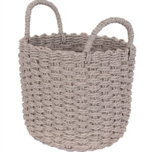 Kurv til opbevaring - 20x20 cm - Grå fletkurv af papir - Praktisk og dekorativ