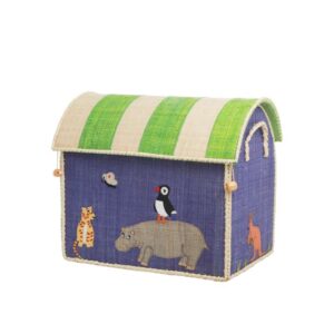 RICE Raffia Opbevaringshus - Animals - Lille
