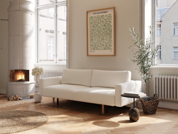 Maya | 140x200 | Bouclé off white - med armlæn | 531