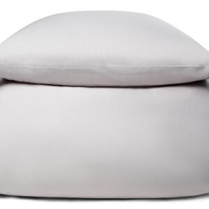 Bambus sengetøj - 100% Naturligt bambus - 140x200 cm - Lysegråt satinvævet sengesæt