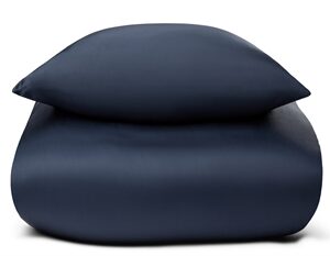 Bambus sengetøj - 140x200 cm - 100% Naturligt bambus - Nature By Borg - Mørkeblåt satinvævet dynebetræk
