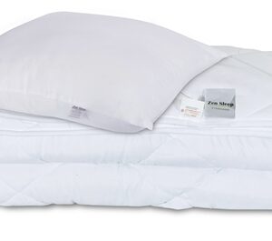 Dyne og pudesæt - Helårsdyne 140x220 cm + pude 60x63 cm - Fiberdyne - Zen Sleep allergivenlig dyne og pude