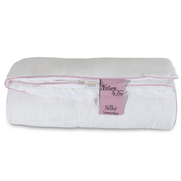 King size silkedyne med 100% Mulberry silkefyld - 240x220 cm - Sommer dobbeltdyne med blødt bambusbolster - Nature By Borg dyne