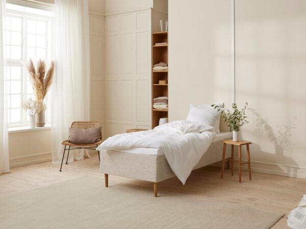 Majestæt - Trykaflastende | Boxmadras (Sand) 90x210 cm.