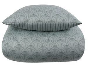 Sengetøj 150x210 cm - Vendbart design i 100% Bomuldssatin - Fan green - Sengesæt fra By Night